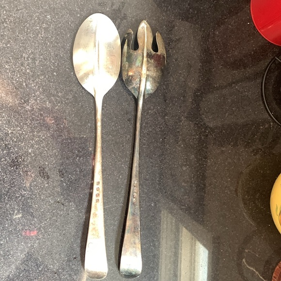Vintage gerity G48 silver serving spoon & Fork accurate 16” 🕰️ - Picture 4 of 6